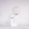 Modern Geometric Resin and Glass Table Lamp with Contemporary Sculptural Design