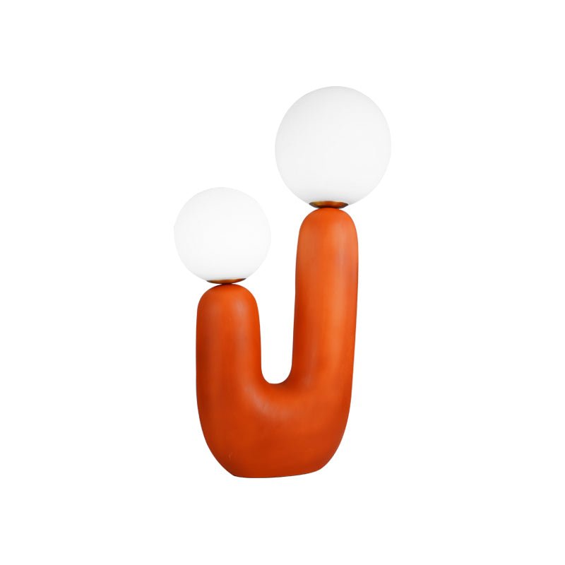 Modern Handmade Ceramic Task Lamp with Glass Shade and Copper Dimmer Dial