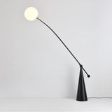 Opal Glass Arc Floor Lamp Modern Ambient Standing Light with Black Metal Finish