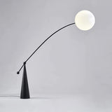 Opal Glass Arc Floor Lamp Modern Ambient Standing Light with Black Metal Finish