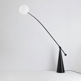 Opal Glass Arc Floor Lamp Modern Ambient Standing Light with Black Metal Finish