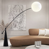 Opal Glass Arc Floor Lamp Modern Ambient Standing Light with Black Metal Finish