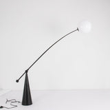 Opal Glass Arc Floor Lamp Modern Ambient Standing Light with Black Metal Finish