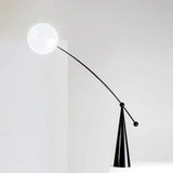 Opal Glass Arc Floor Lamp Modern Ambient Standing Light with Black Metal Finish