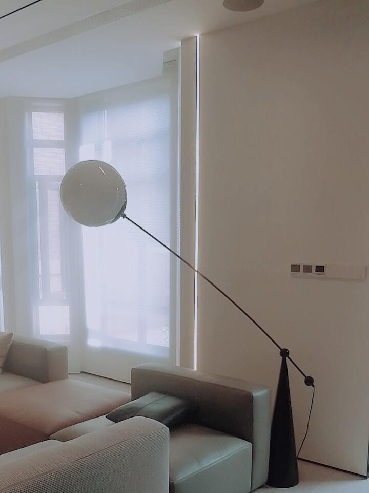 Opal Glass Arc Floor Lamp Modern Ambient Standing Light with Black Metal Finish