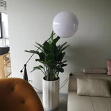 Opal Glass Arc Floor Lamp Modern Ambient Standing Light with Black Metal Finish