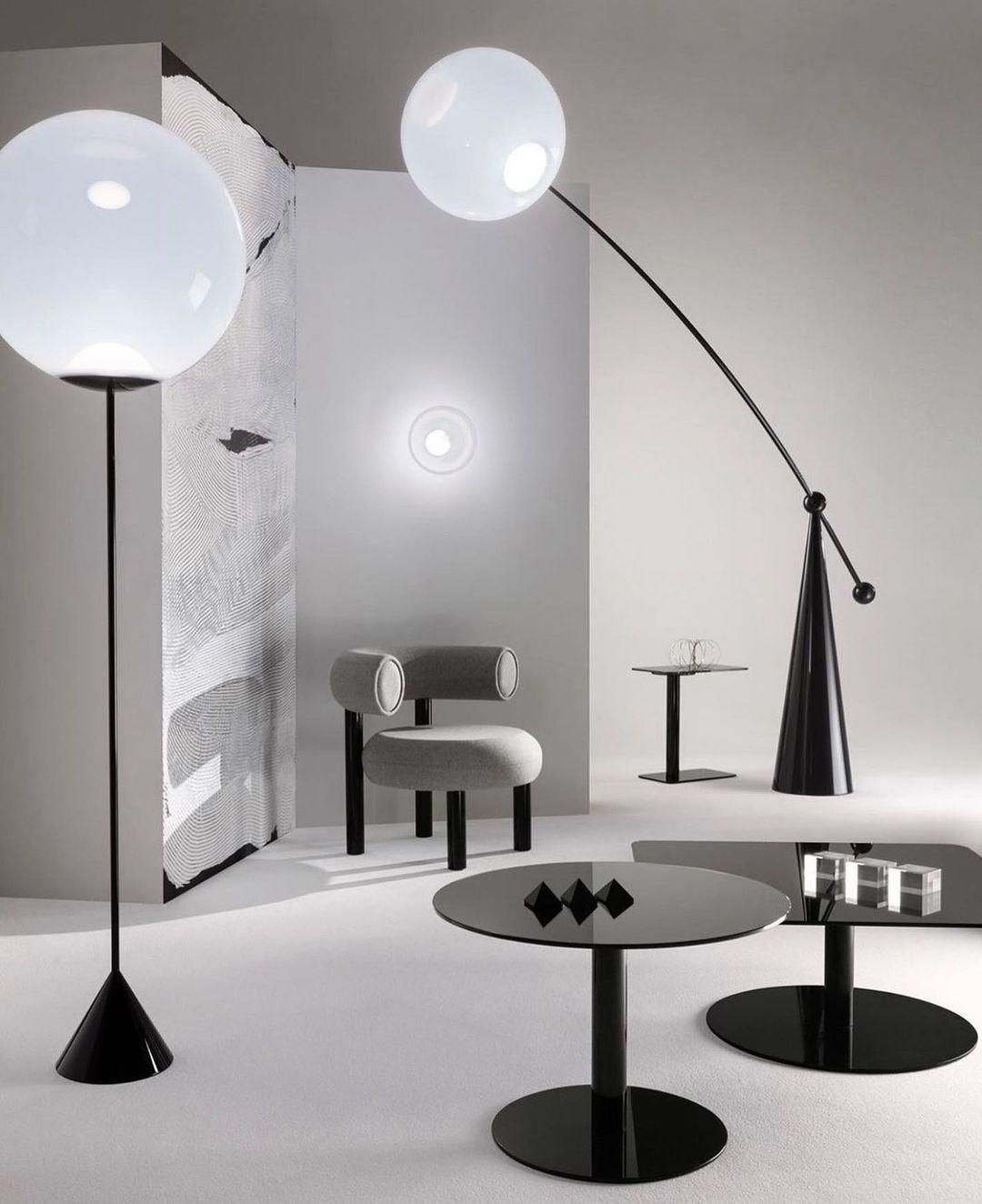 Opal Glass Arc Floor Lamp Modern Ambient Standing Light with Black Metal Finish
