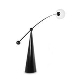 Opal Glass Arc Floor Lamp Modern Ambient Standing Light with Black Metal Finish