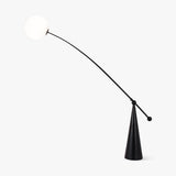 Opal Glass Arc Floor Lamp Modern Ambient Standing Light with Black Metal Finish