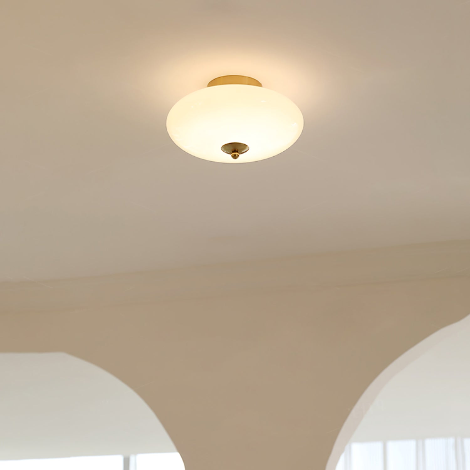 Modern Opal Glass LED Flush Mount Ceiling Lamp for Kitchen and Bathroom