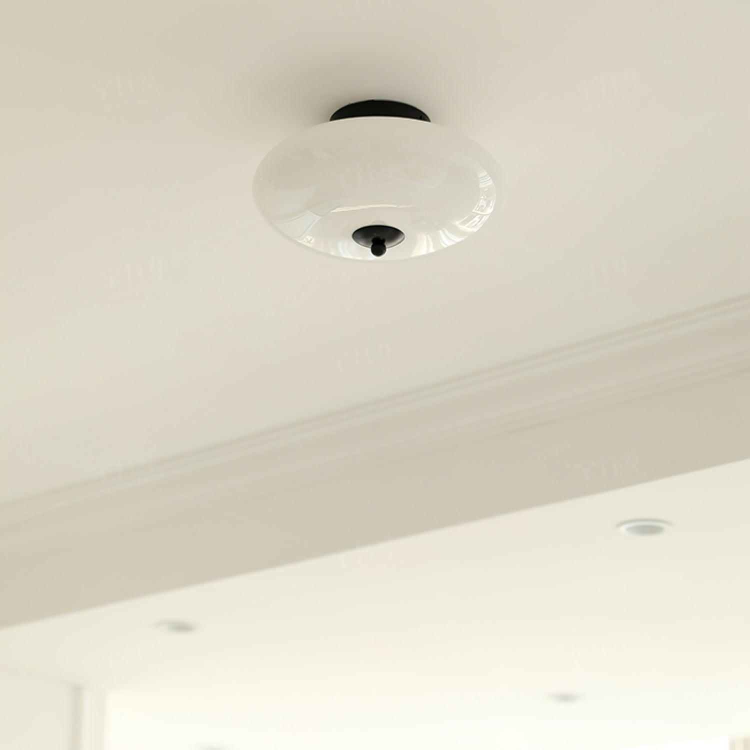 Modern Opal Glass LED Flush Mount Ceiling Lamp for Kitchen and Bathroom