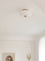 Modern Opal Glass LED Flush Mount Ceiling Lamp for Kitchen and Bathroom