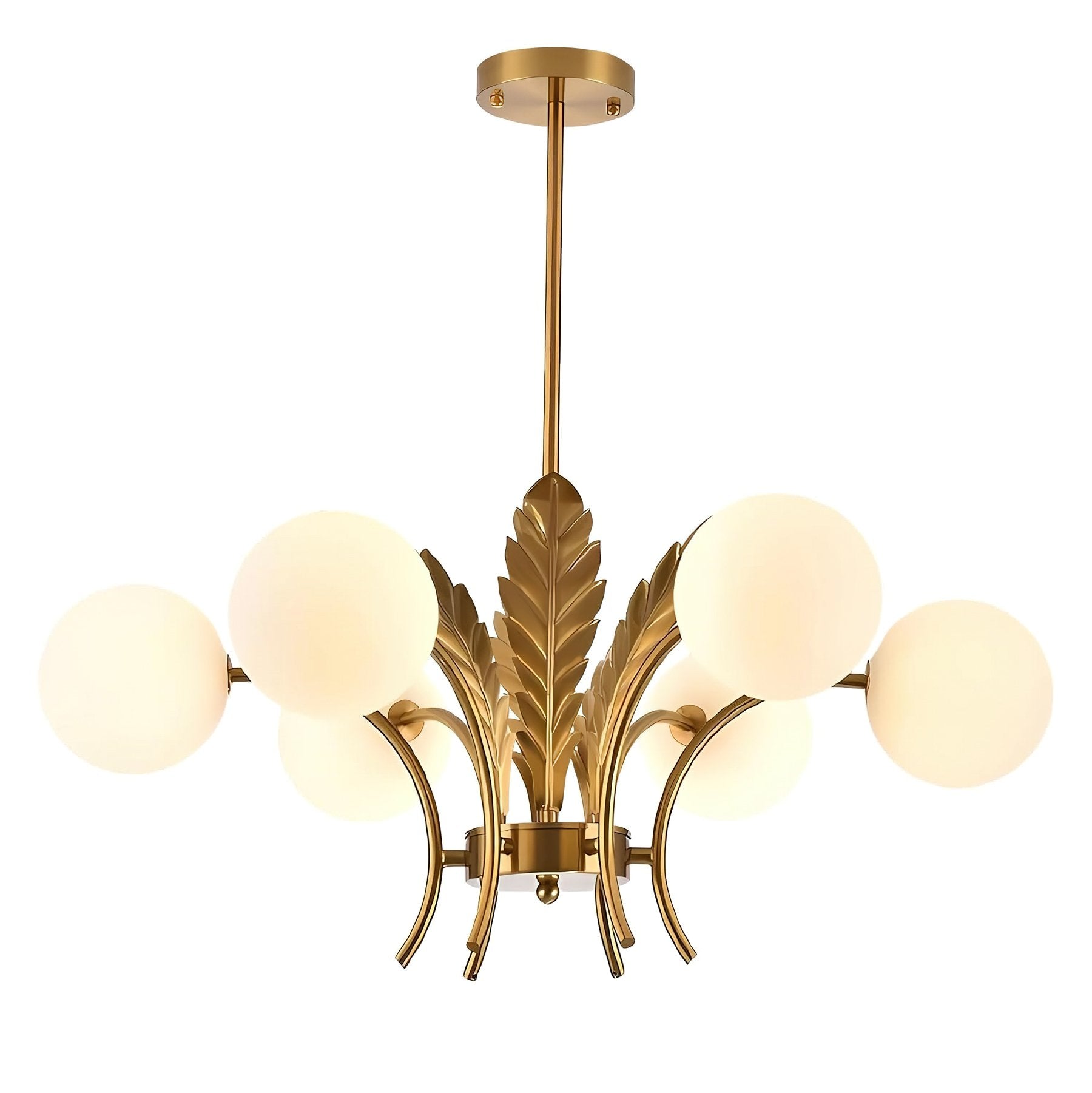modern-ophelia-glass-globe-chandelier-with-wrought-iron-and-feather-detail-in-antique-gold