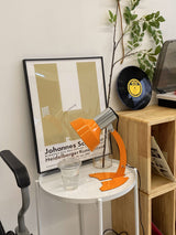 stylish-orange-and-chrome-metal-bedside-lamp-with-vibrant-apple-green-wire