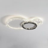 Modern Faceted Crystal Flush Mount LED Ceiling Light for Living Room and Bedroom