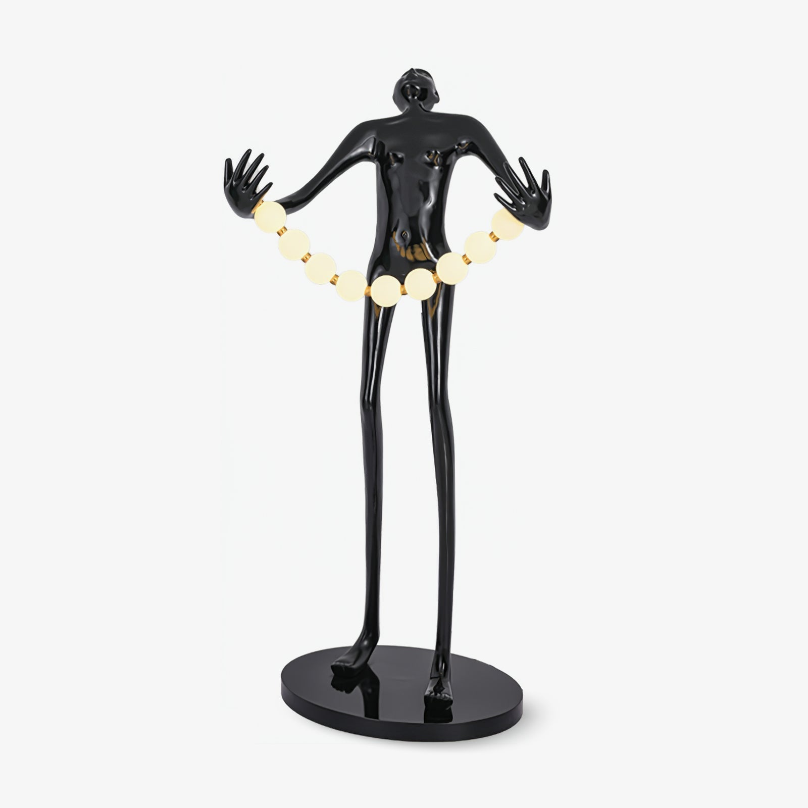 Modern Orb Juggler Sculpture Floor Lamp Artistic LED Uplight for Contemporary Living Rooms