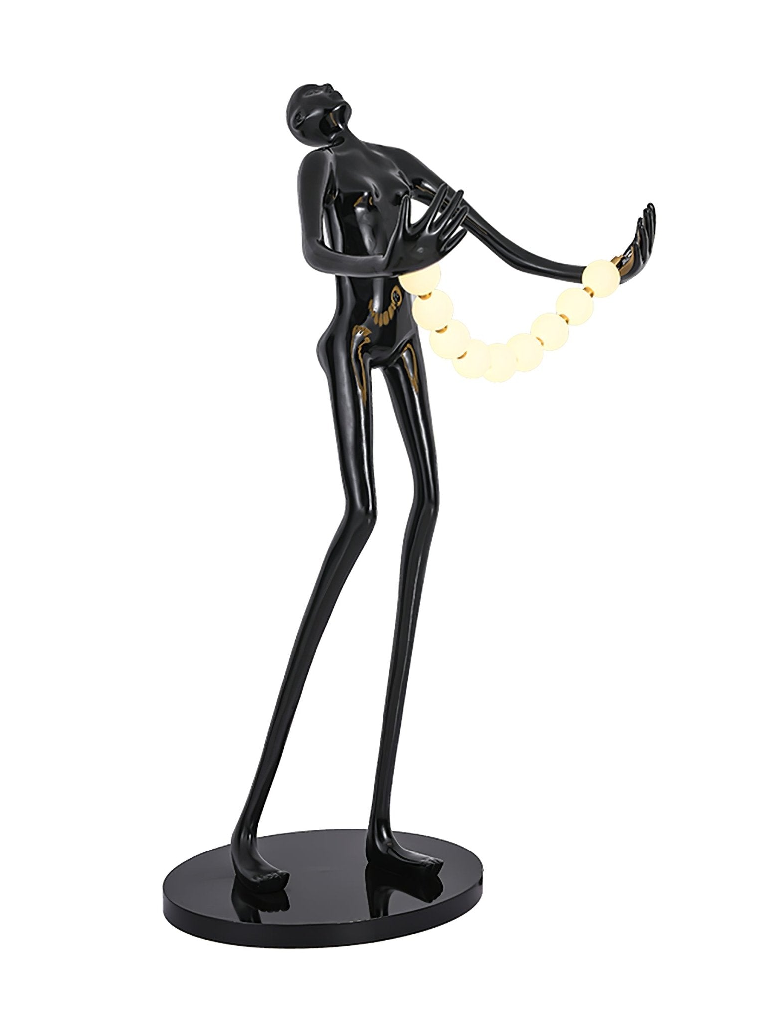 Modern Orb Juggler Sculpture Floor Lamp Artistic LED Uplight for Contemporary Living Rooms
