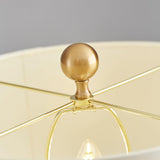 Orbit Modern Metal Table Lamp with Natural Alabaster Base and Fabric Shade for Luxury Interiors
