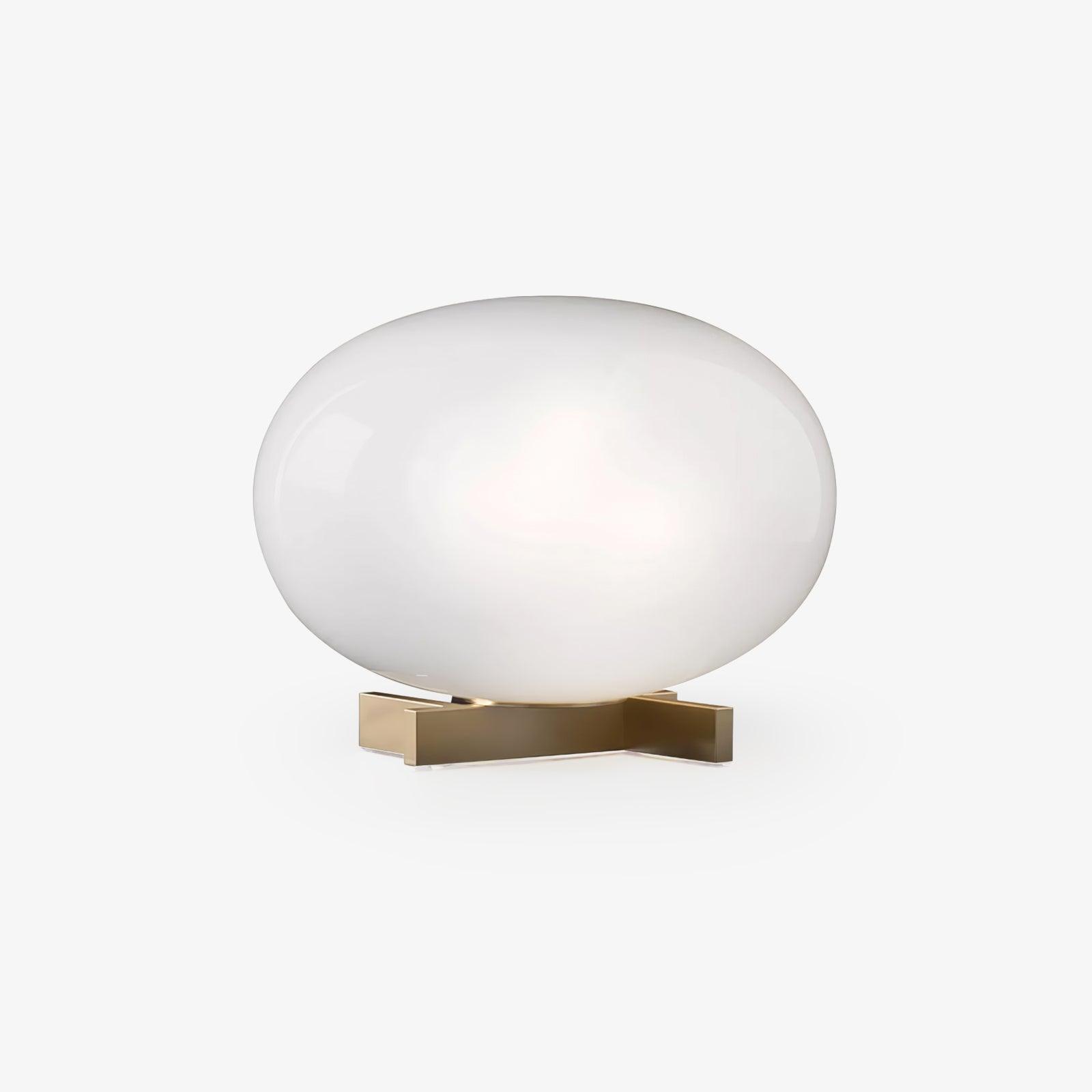 Modern Orbiting Sphere LED Table Lamp with Gold Finish and Frosted Glass Globe for Desk