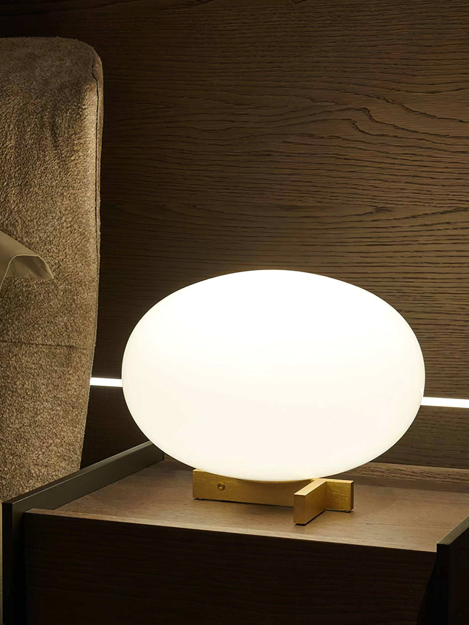 Modern Orbiting Sphere LED Table Lamp with Gold Finish and Frosted Glass Globe for Desk