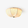 Orchid Fabric Flush Mount Ceiling Light Vintage Style Textured Shade Lamp