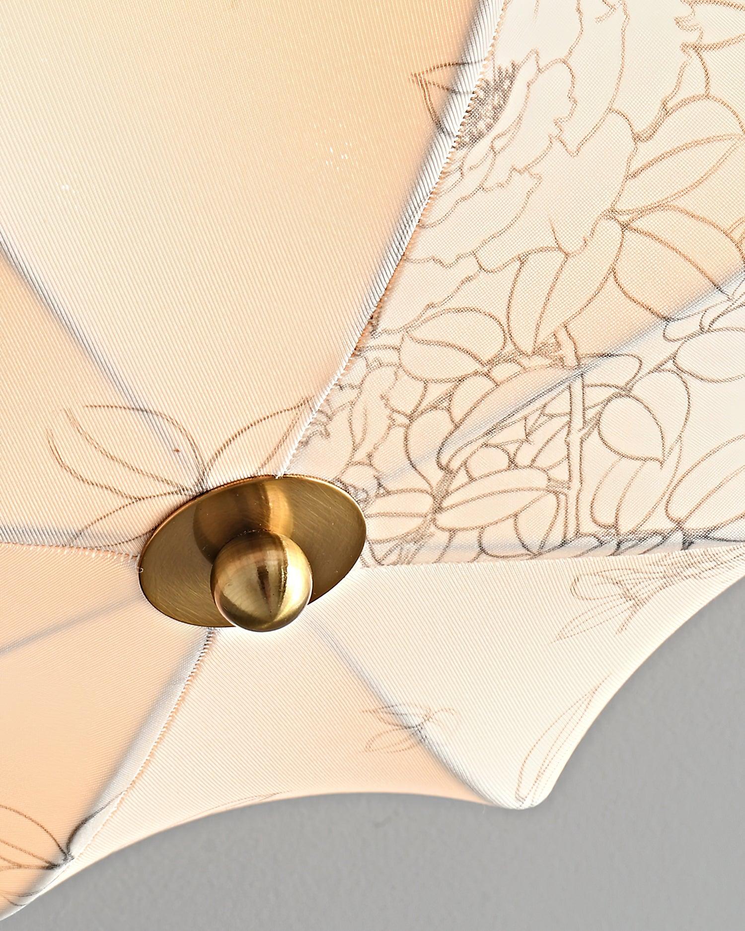 Orchid Fabric Flush Mount Ceiling Light Vintage Style Textured Shade Lamp