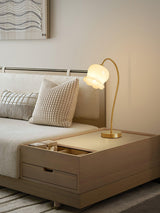 Elegant Brass Orchid Glass Table Lamp for Modern Bedroom or Living Room Decor