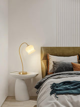 Elegant Brass Orchid Glass Table Lamp for Modern Bedroom or Living Room Decor