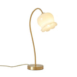 Elegant Brass Orchid Glass Table Lamp for Modern Bedroom or Living Room Decor