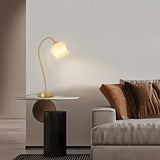 Elegant Brass Orchid Glass Table Lamp for Modern Bedroom or Living Room Decor
