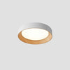 Oreen Modern Round Flush Mount LED Ceiling Light with Wood Grain Finish and Three Color Dimming