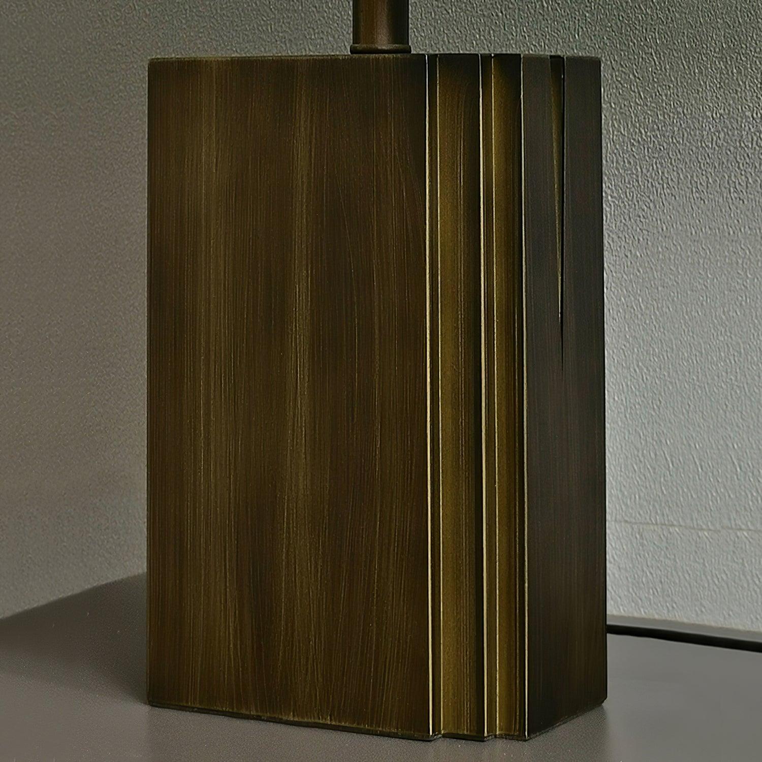 Oregon Antique Gold Resin Table Lamp with White Fabric Shade for Classic Interior Decor