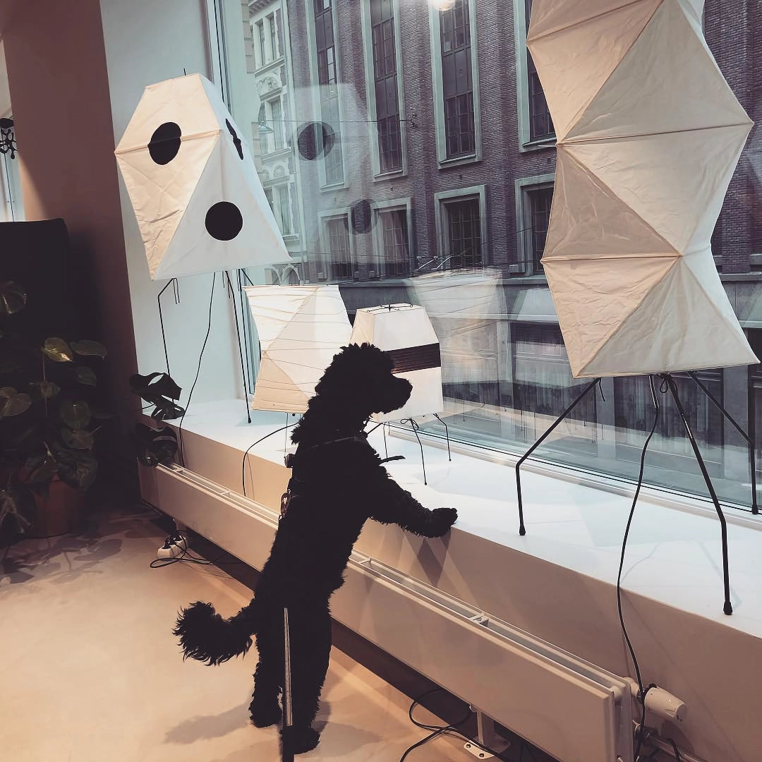 Modern Rice Paper Origami Lantern Floor Lamp Geometric Standing Light for Living Room and Bedroom