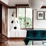 Modern Rice Paper Origami Lantern Floor Lamp Geometric Standing Light for Living Room and Bedroom