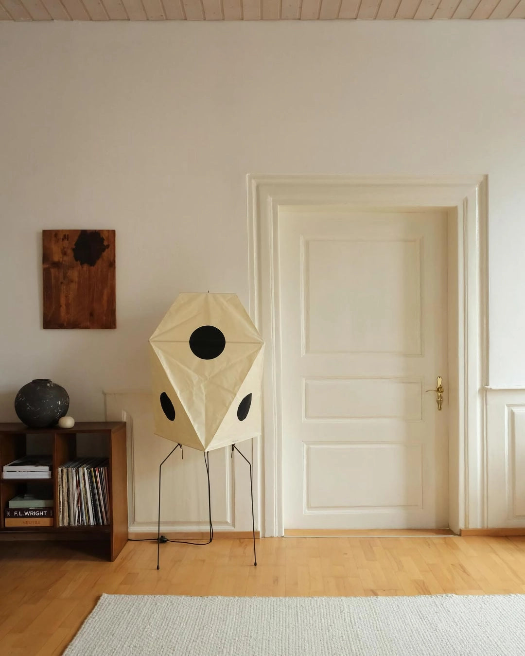 Modern Rice Paper Origami Lantern Floor Lamp Geometric Standing Light for Living Room and Bedroom