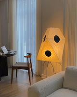 Modern Rice Paper Origami Lantern Floor Lamp Geometric Standing Light for Living Room and Bedroom