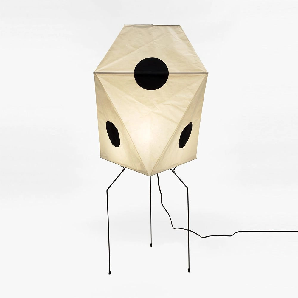 Modern Rice Paper Origami Lantern Floor Lamp Geometric Standing Light for Living Room and Bedroom