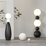 Modern Orion Sphere Floor Lamp Minimalist Black and White Glass Globe Standing Light