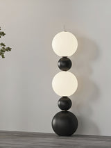 Modern Orion Sphere Floor Lamp Minimalist Black and White Glass Globe Standing Light