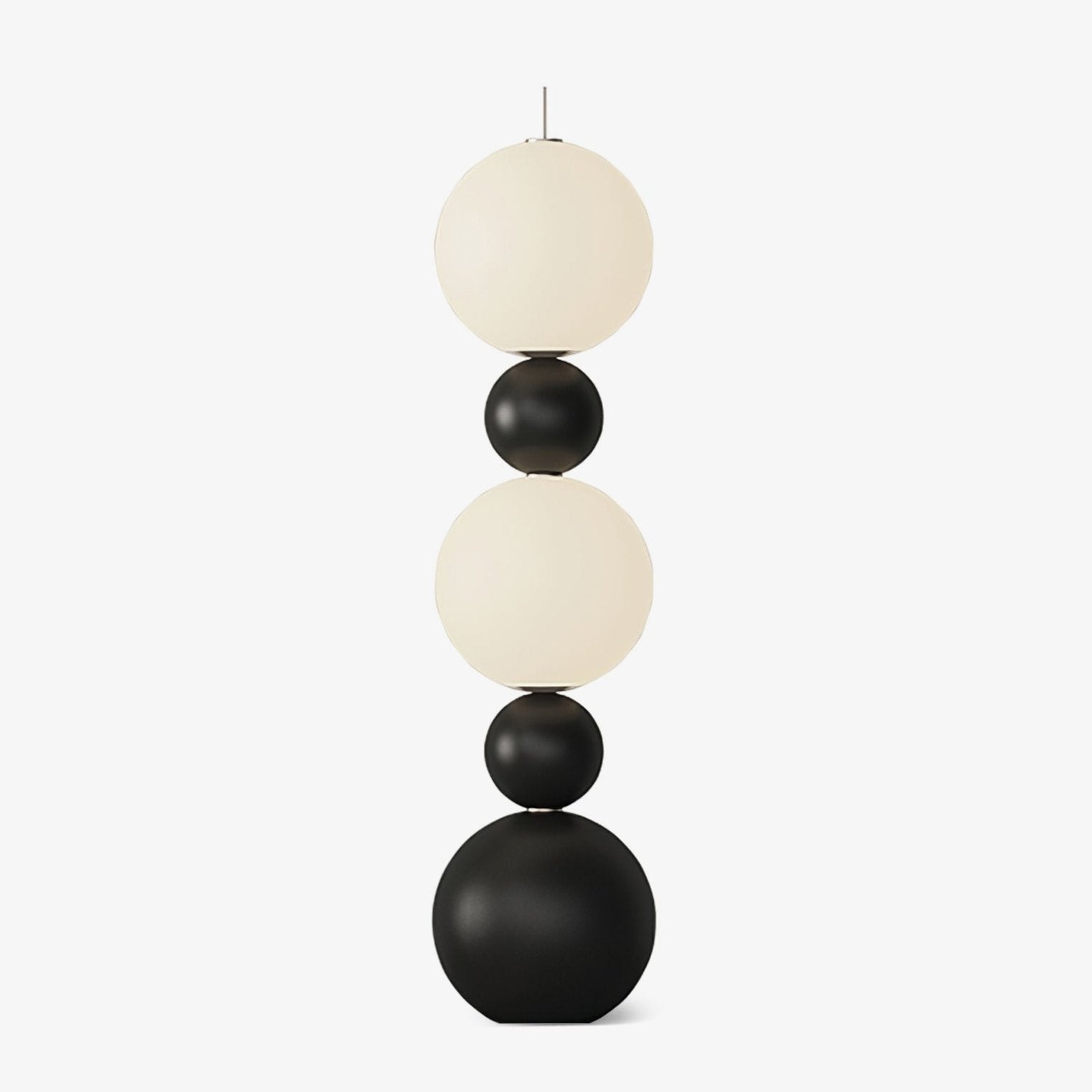 Modern Orion Sphere Floor Lamp Minimalist Black and White Glass Globe Standing Light