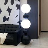 Modern Orion Sphere Floor Lamp Minimalist Black and White Glass Globe Standing Light