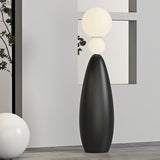 Modern Orion Sphere Floor Lamp Minimalist Black and White Glass Globe Standing Light