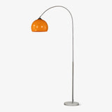Mid Century Modern Arch Floor Lamp with Glass Dome Shade and Solid Marble Base