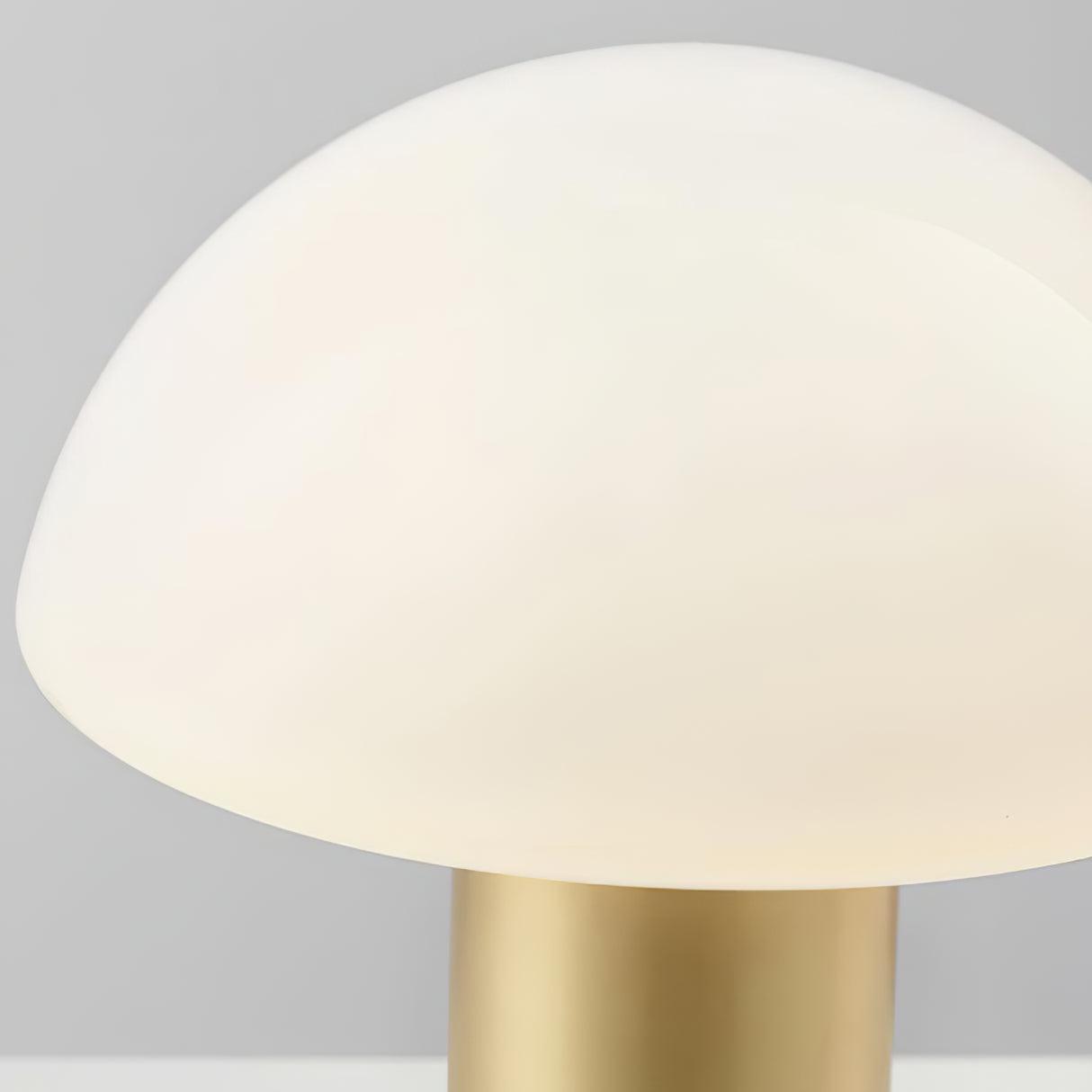 Orly Modern Marble and Frosted Glass Dome Table Lamp with Gold Base for Desk and Bedside