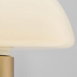 Orly Modern Marble and Frosted Glass Dome Table Lamp with Gold Base for Desk and Bedside
