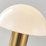 Orly Modern Marble and Frosted Glass Dome Table Lamp with Gold Base for Desk and Bedside