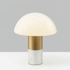 Orly Modern Marble and Frosted Glass Dome Table Lamp with Gold Base for Desk and Bedside