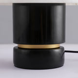 Modern Brass and Marble Table Lamp with Hand Cut Alabaster Stone Shade Elegant Desk Lighting