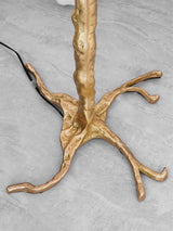 Luxurious Ostrich Feather Floor Lamp with Polished Brass Base Elegant Gold Standing Light for Living Room