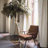 Luxurious Ostrich Feather Floor Lamp with Polished Brass Base Elegant Gold Standing Light for Living Room